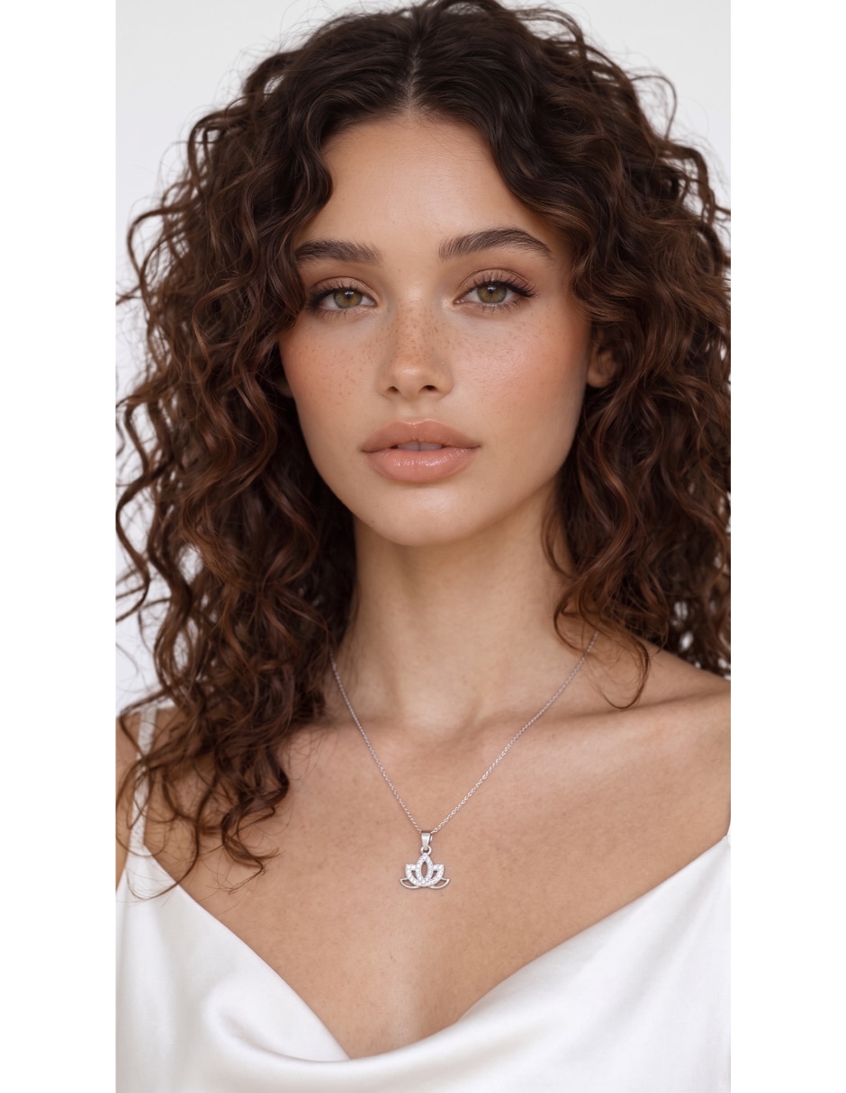 Dije de Flor de loto Plata Lisa Flor de Plata P 925 4