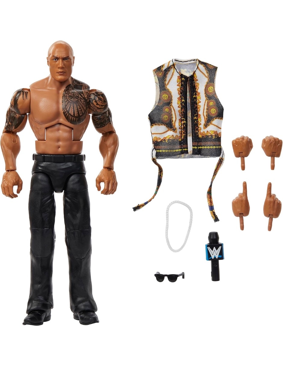 Figura de colección articulada wwe dwayne the rock johnson estándar