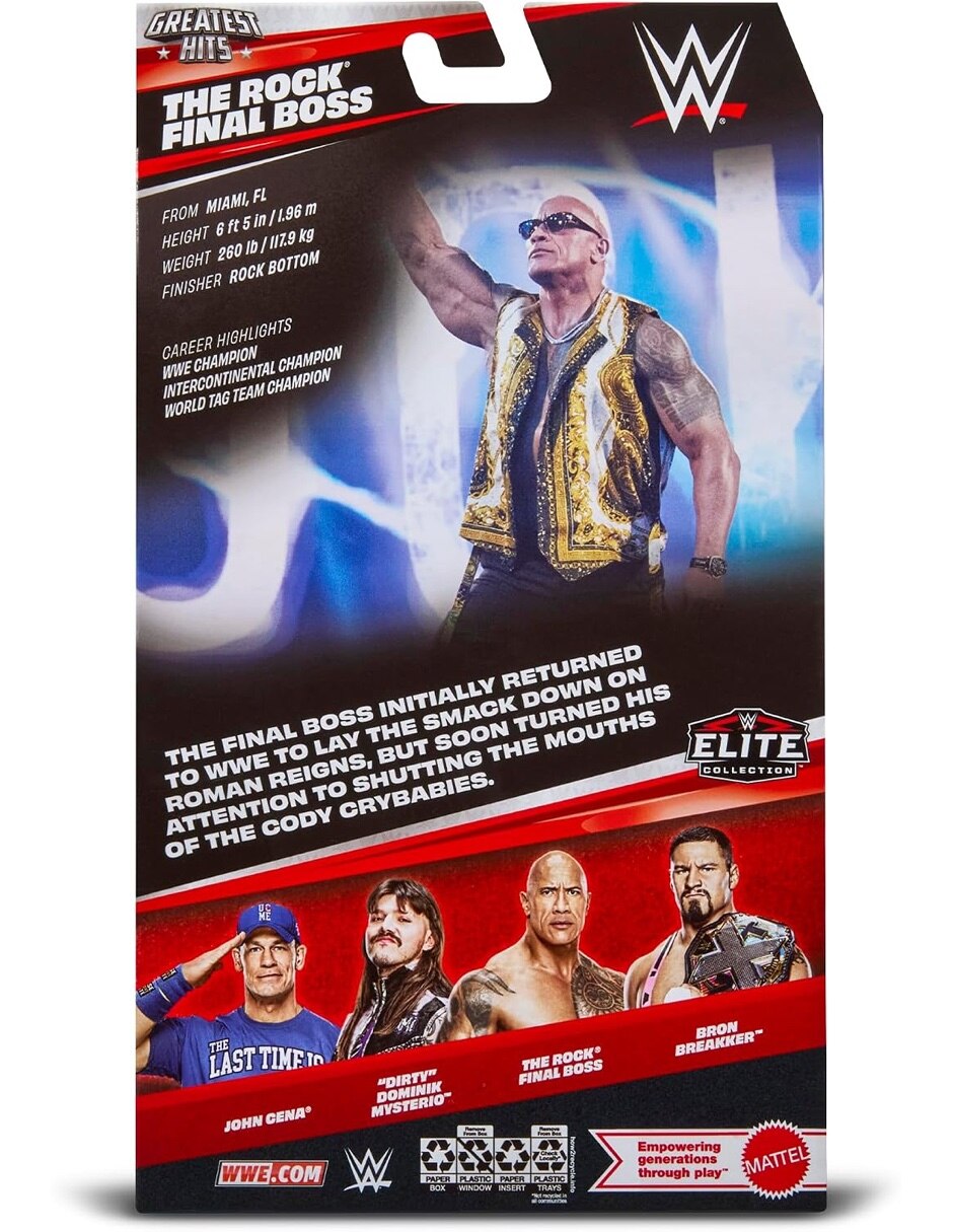 Figura de colección articulada wwe dwayne the rock johnson estándar
