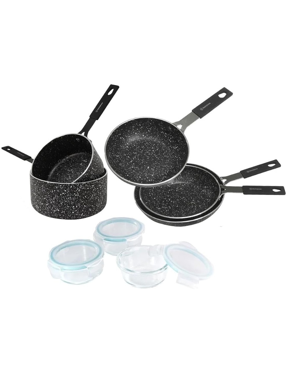 Batería de cocina de Aluminio antiadherente Antiadherente sin PFOA 8 piezas piezas Batería de cocina de Aluminio antiadherente Antiadherente sin PFOA 8 piezas piezas