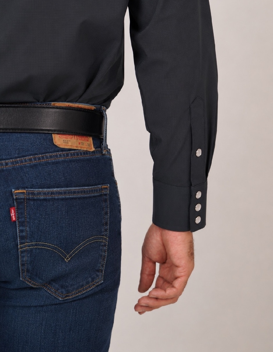 Camisa Casual de (si aplica) Poliéster manga Larga para hombre