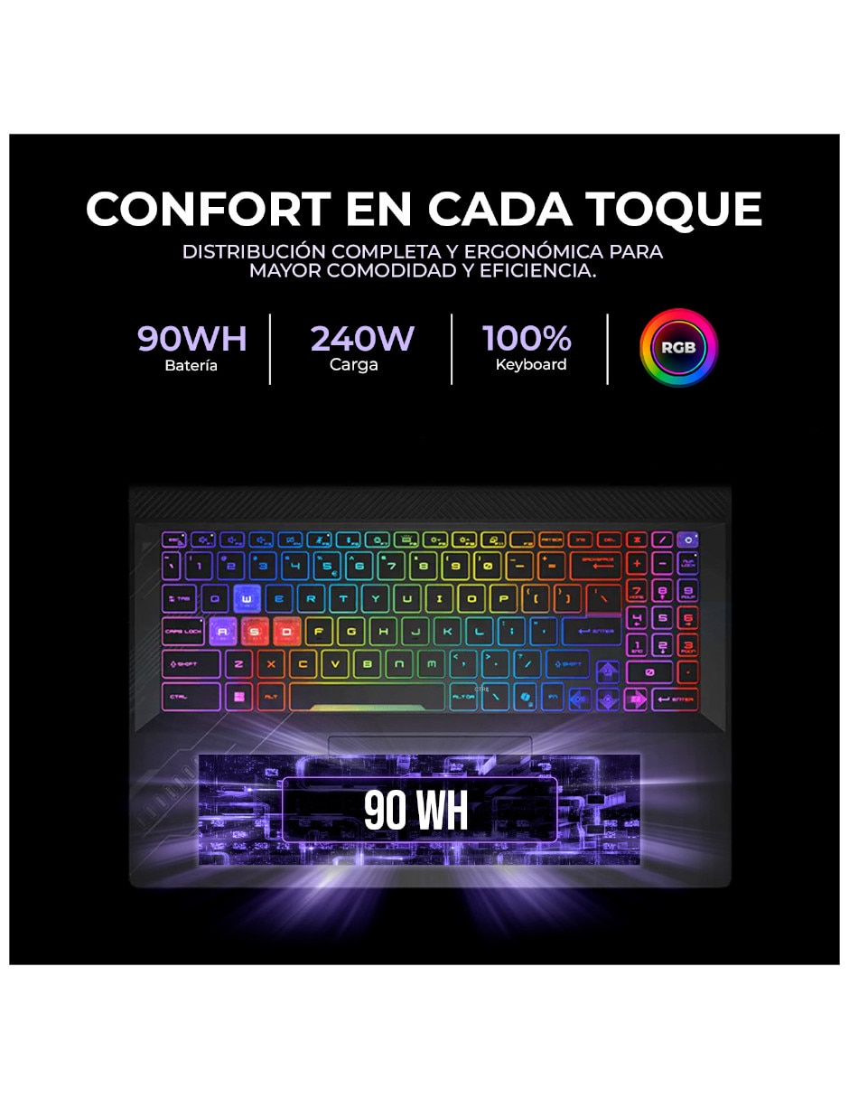 Laptop gamer D8WFKG-015U64G 16 pulgadas QHD+ AMD Ryzen 9 8 GB RAM 1 TB 8