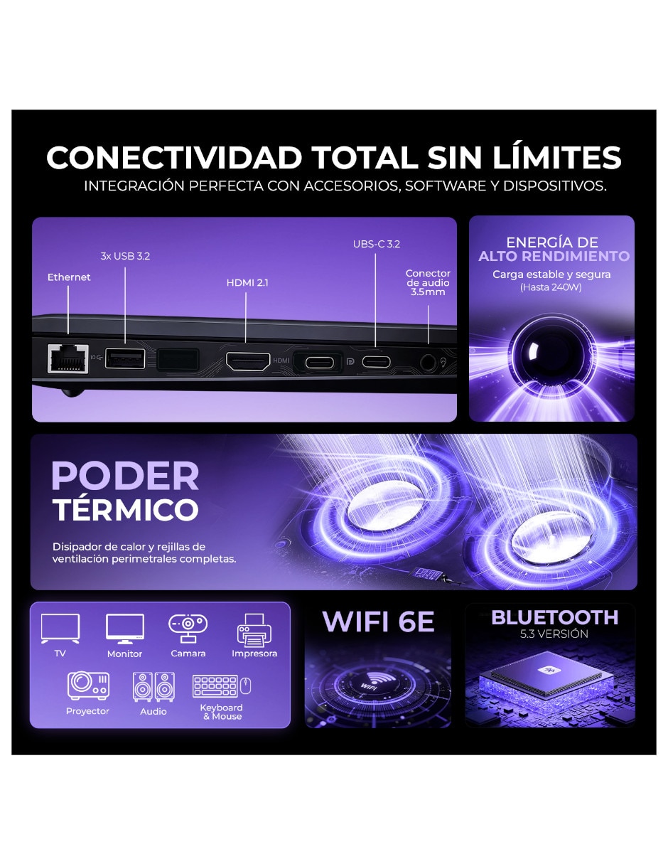 Laptop gamer D8WFKG-015U64G 16 pulgadas QHD+ AMD Ryzen 9 8 GB RAM 1 TB 6