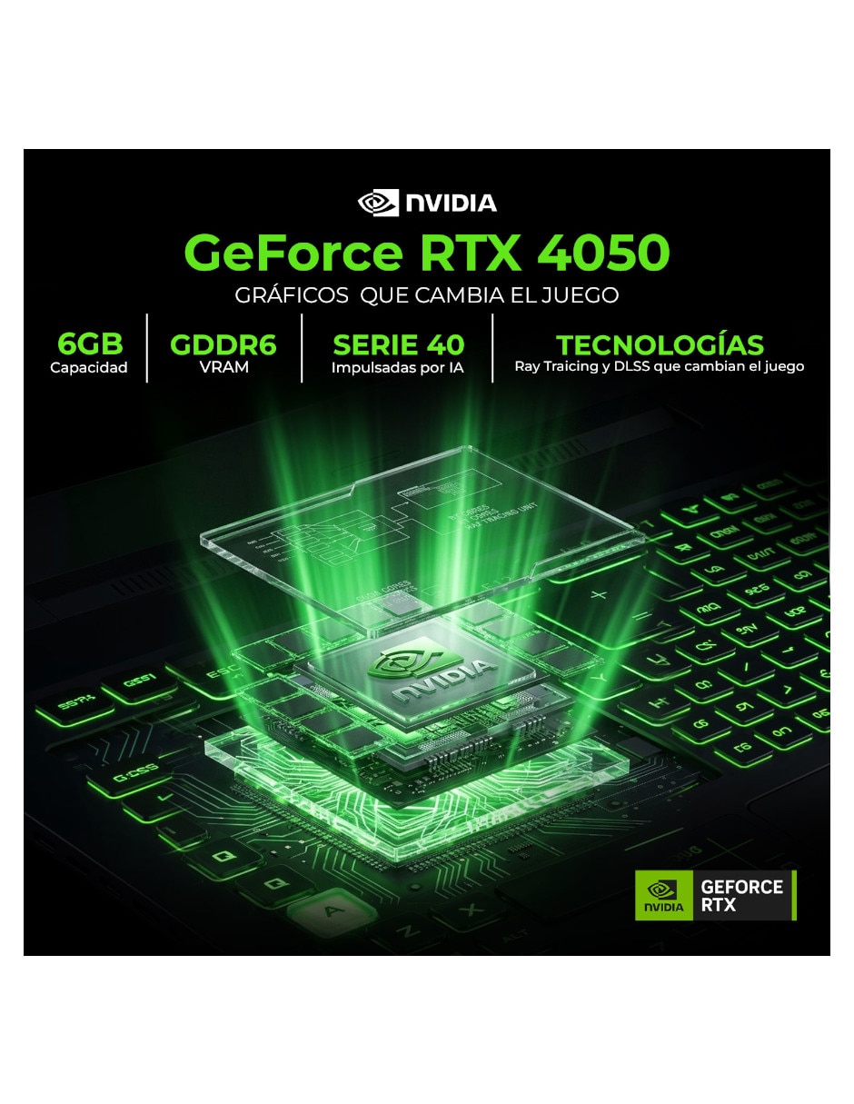 Laptop gamer No 16 pulgadas WUXGA AMD Ryzen 7 NVIDIA GeForce RTX 4050 32 GB RAM No aplica 512 GB 4