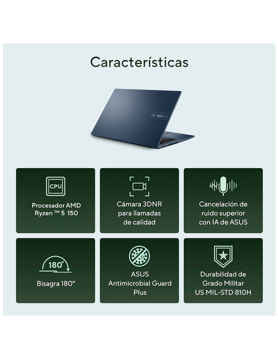 Laptop 90NB1841-M00BK0 15.6 pulgadas Full HD AMD Ryzen 5 Integradas 8 GB RAM 512 GB 7