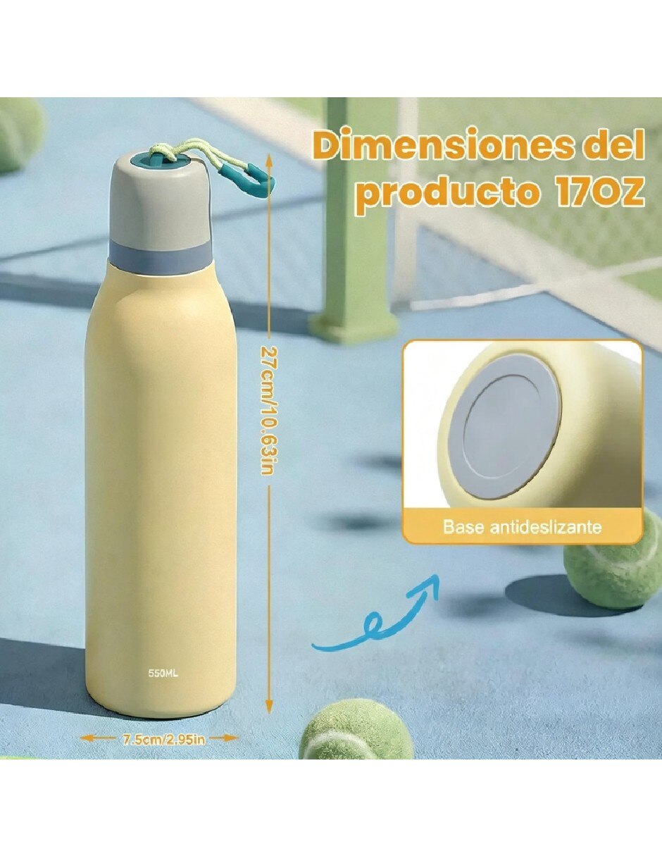 Termo de acero inoxidable con tapa a presión 5