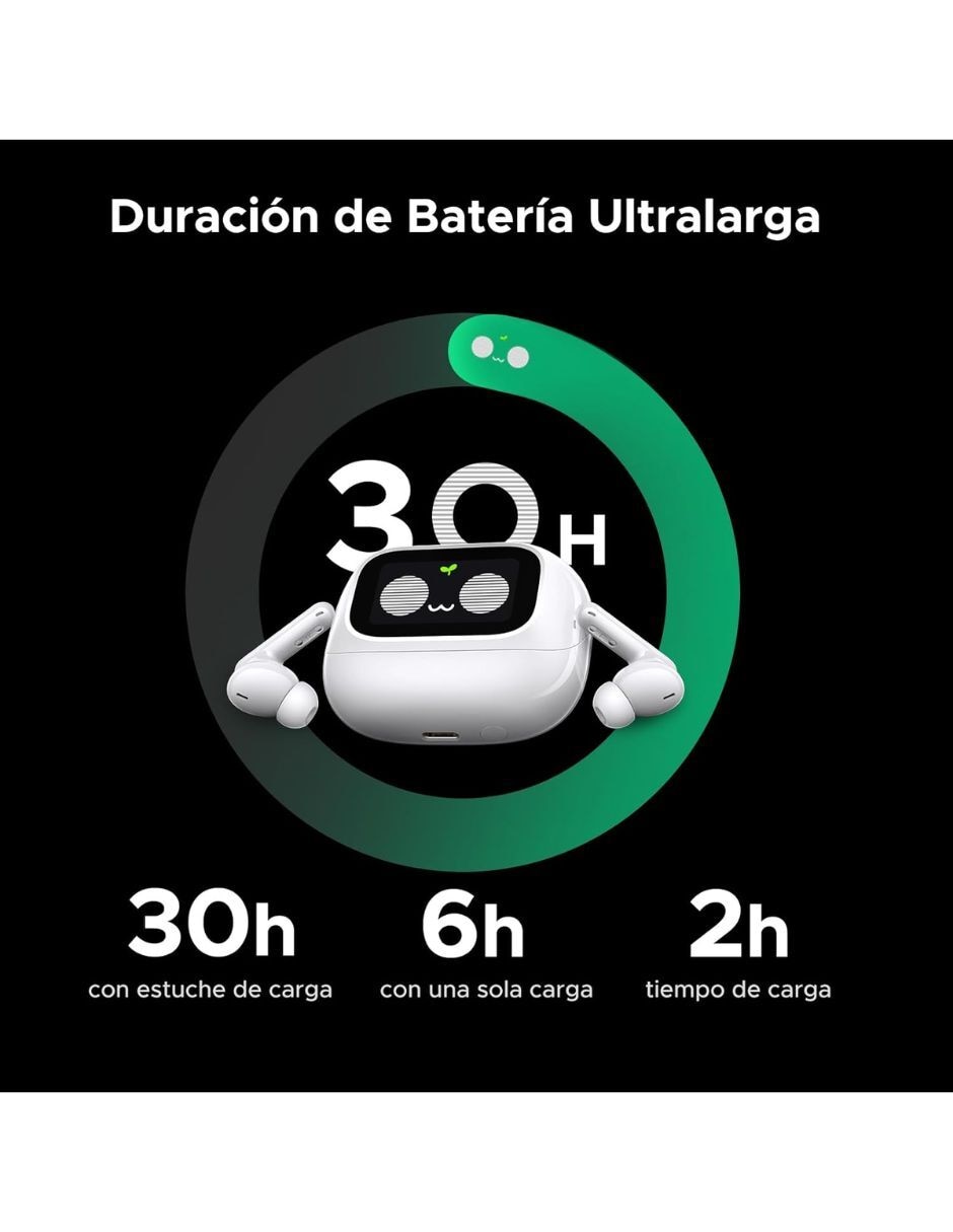 Audífonos In-Ear Audífonos Inalámbricos ANC EchoBuds UGREEN con pantalla inteligente Inalámbrica con (si aplica) Sí 8