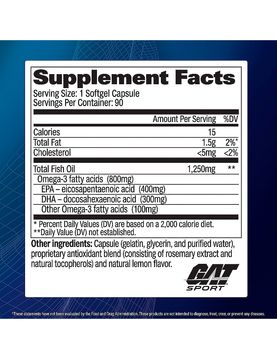 OMEGA-3 GAT SPORT con Omega 3 con EPA y DHA sabor Sin sabor de