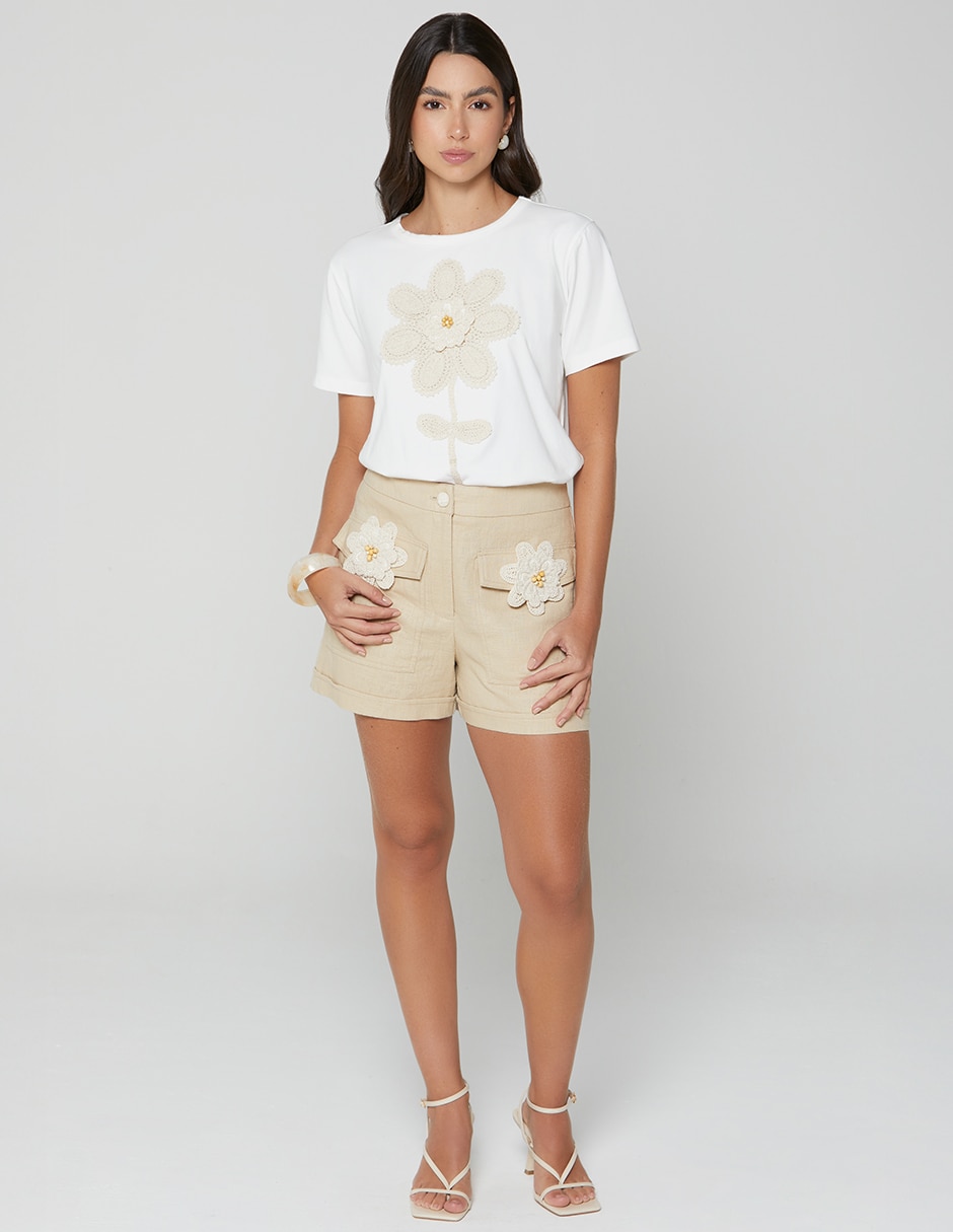 Short/Bermuda STUDIO F de Algodón y lino para mujer