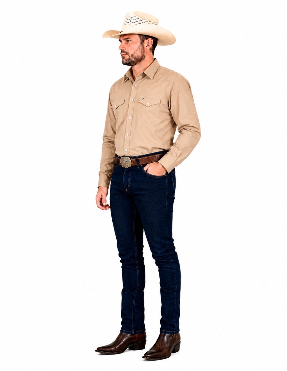 Camisa Casual de (si aplica) Poliéster manga Larga para hombre