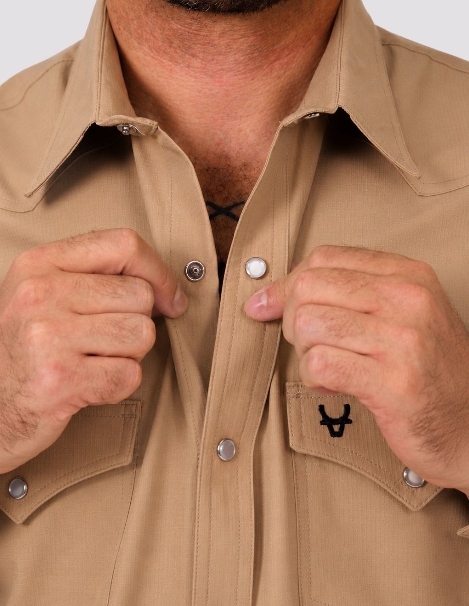 Camisa Casual de (si aplica) Poliéster manga Larga para hombre