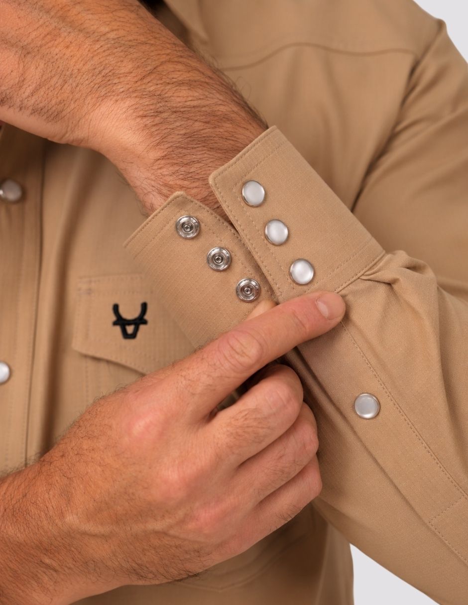 Camisa Casual de (si aplica) Poliéster manga Larga para hombre