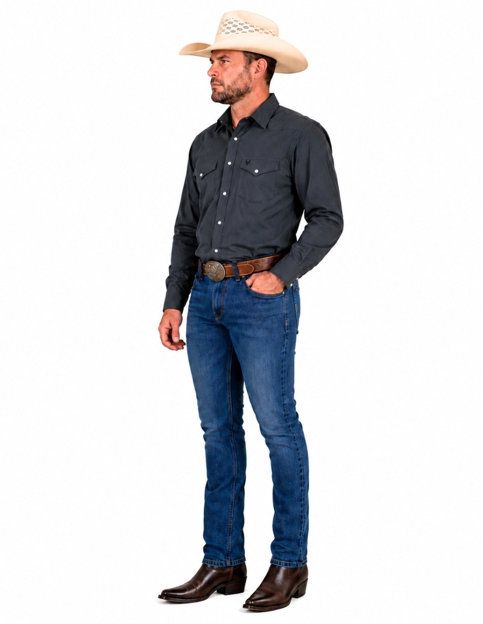 Camisa Casual de (si aplica) Poliéster manga Larga para hombre