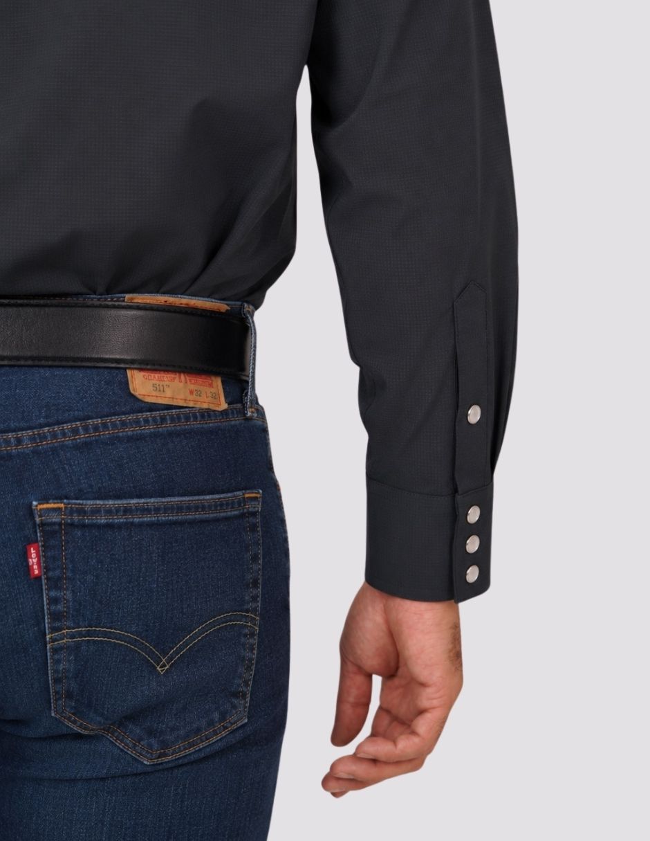 Camisa Casual de (si aplica) Poliéster manga Larga para hombre 3