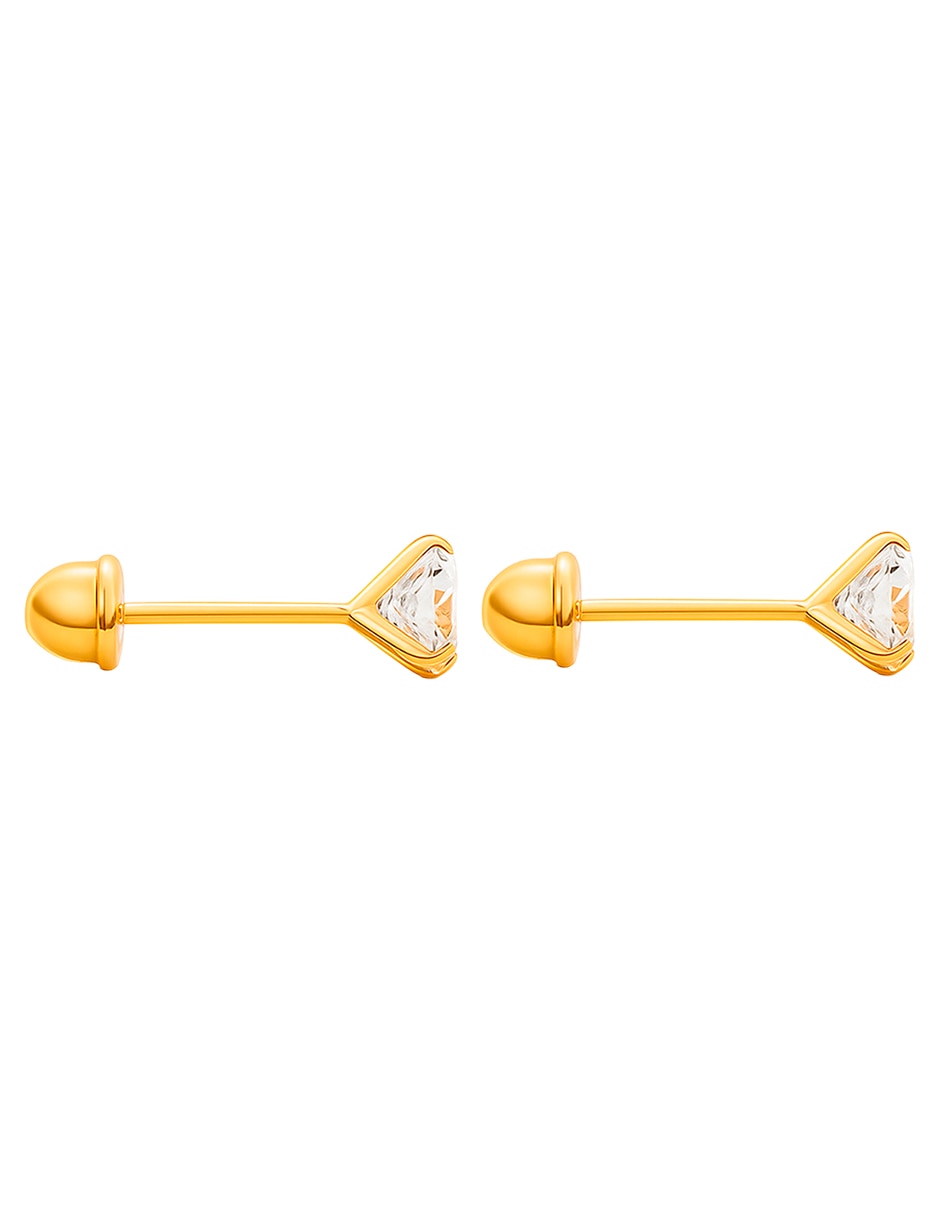Broqueles de (si aplica) No aplica Sin familia de Oro 14 K con acabado Brillante Zirconia 4