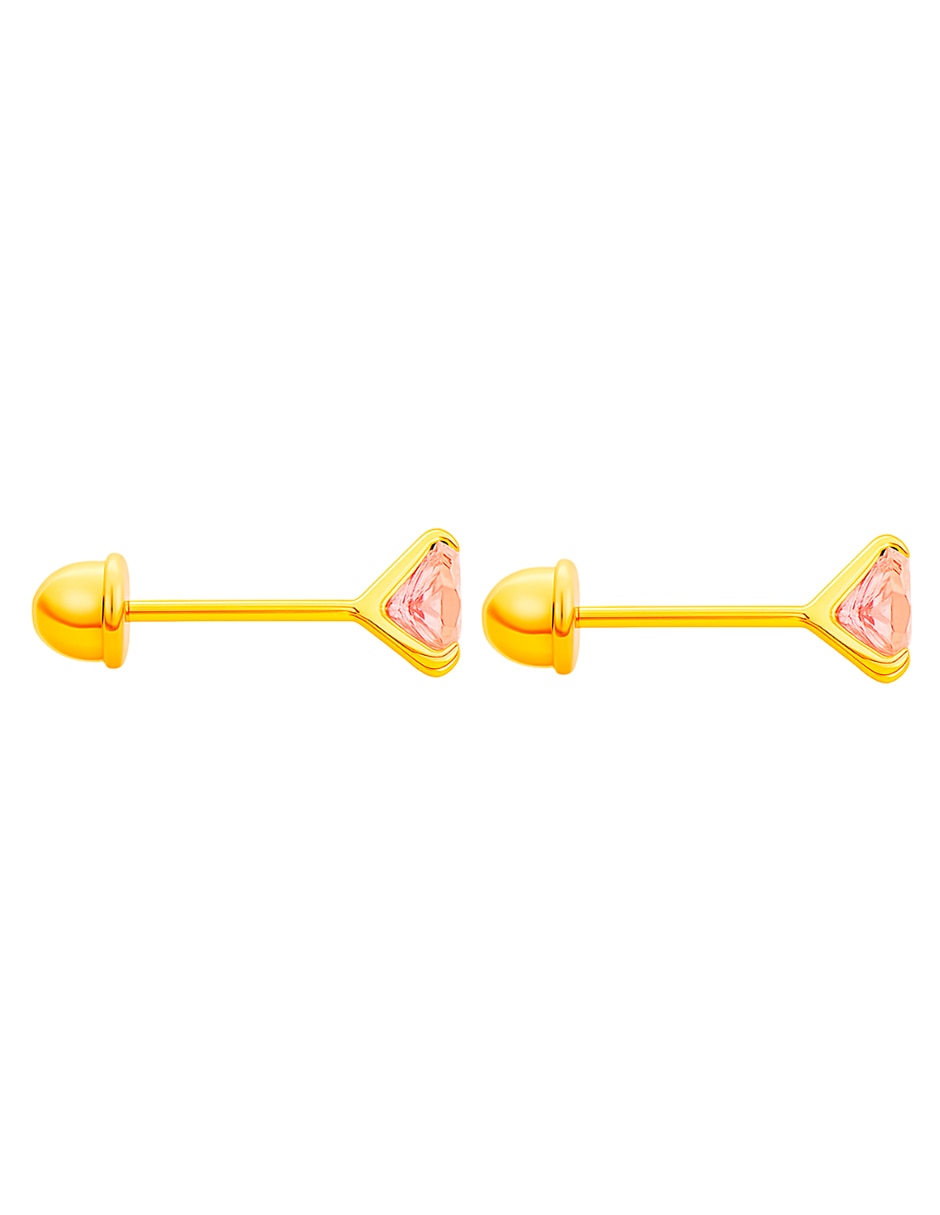 Broqueles de (si aplica) No aplica Sin familia de Oro 14 K con acabado Brillante Zirconia 4