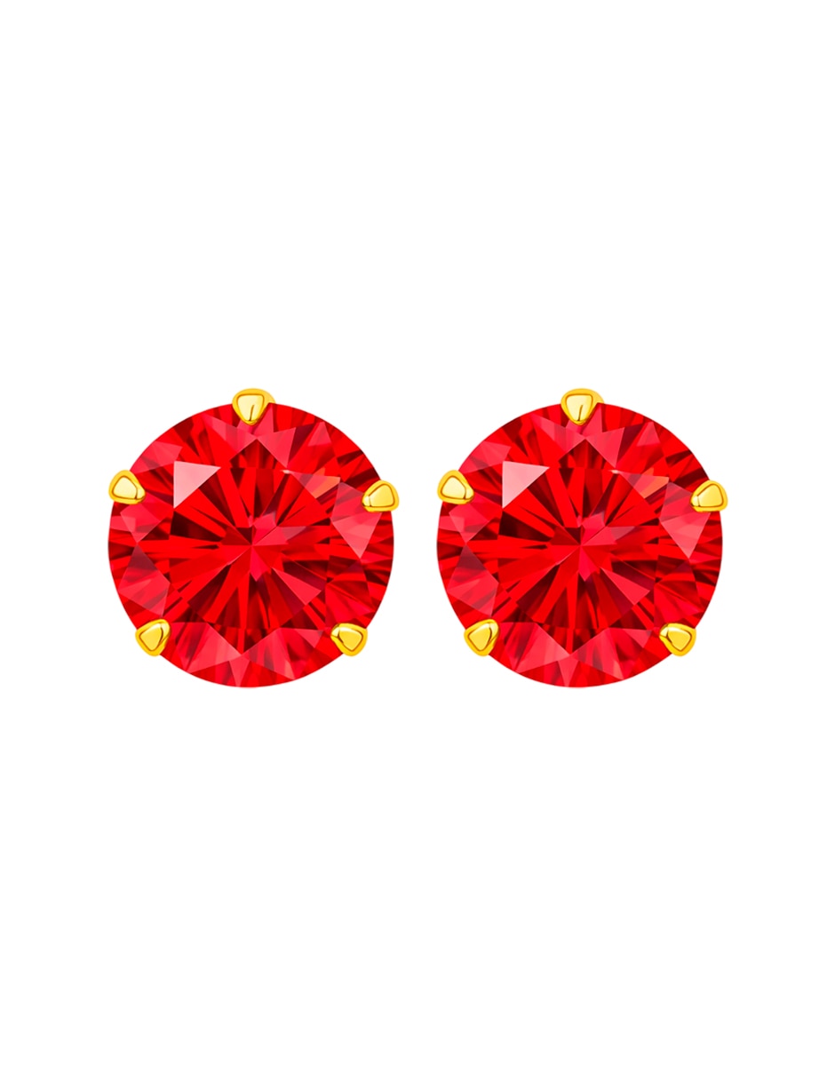Broqueles de (si aplica) No aplica Sin familia de Oro 14 K con acabado Brillante Zirconia