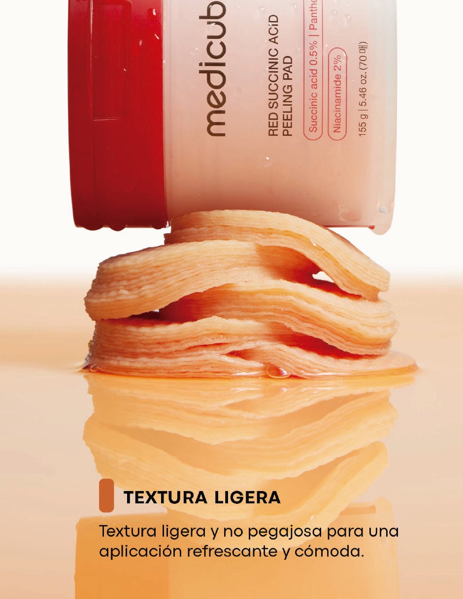 Tónico exfoliante Pads Exfoliantes con Ácido Succínico para Acné Poros y Exceso de Grasa 70 Pads 4