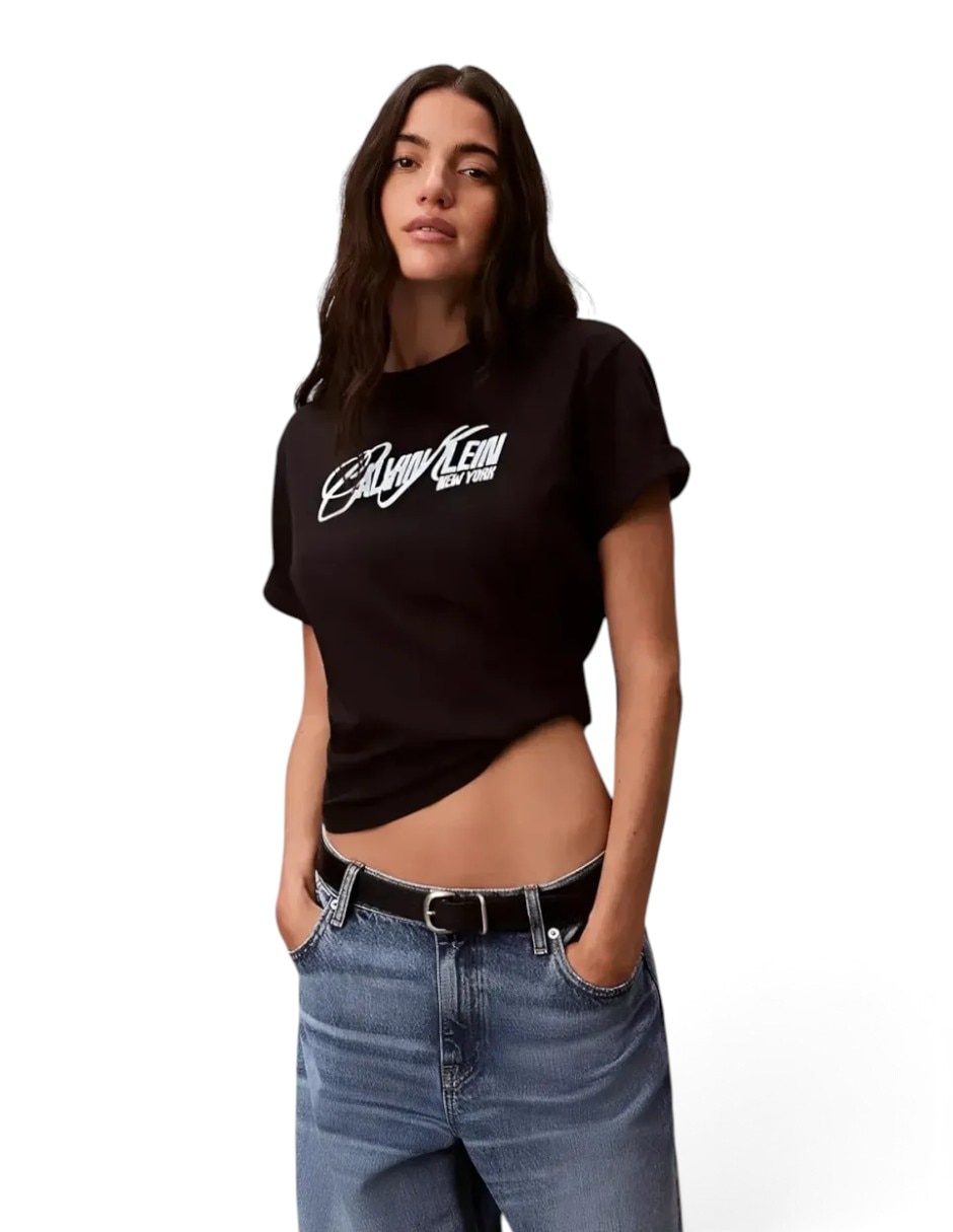 Playera manga Al Codo New york cuello Redondo para mujer Playera manga Al Codo New york cuello Redondo para mujer