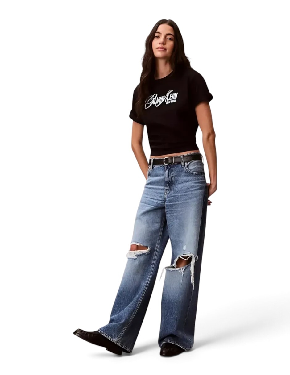 Playera manga Al Codo New york cuello Redondo para mujer 3