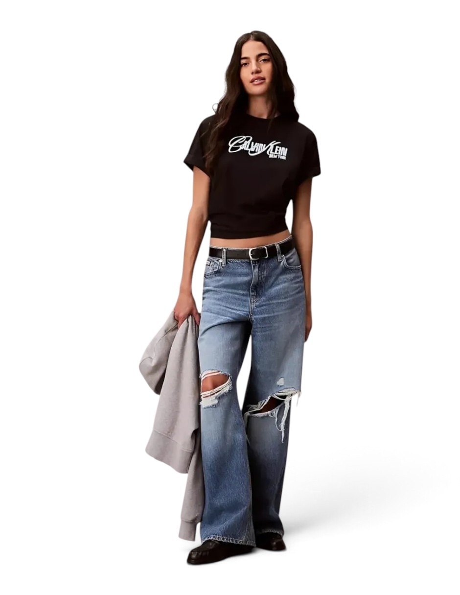Playera manga Al Codo New york cuello Redondo para mujer 4