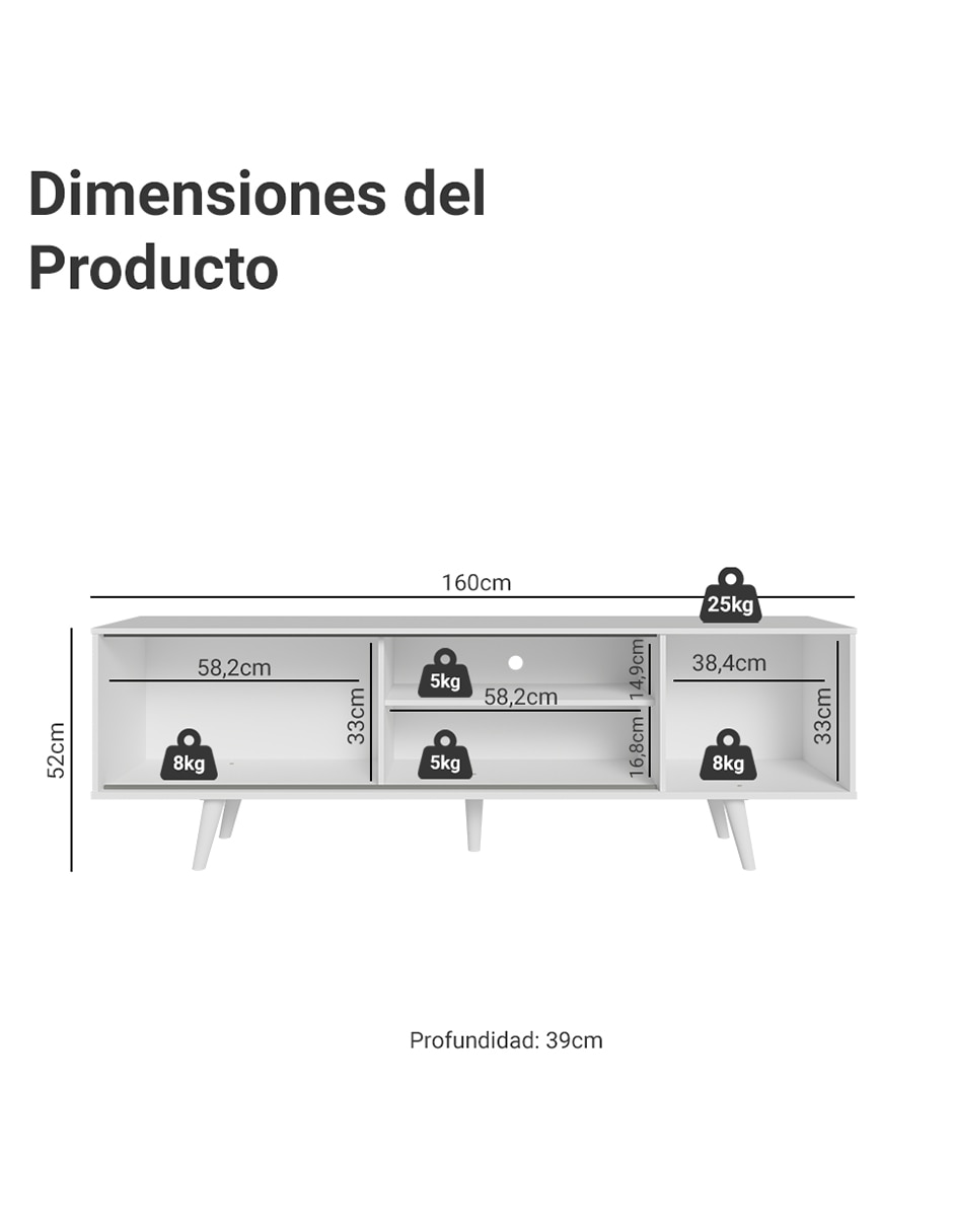 Mueble de tv armable de mdp 8