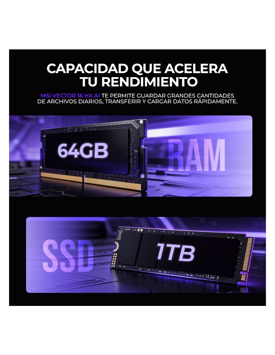 Laptop gamer No 16 pulgadas Full HD+ Intel core ultra 7 NVIDIA GeForce RTX 5070 Ti 64 GB RAM No aplica 1 TB 2