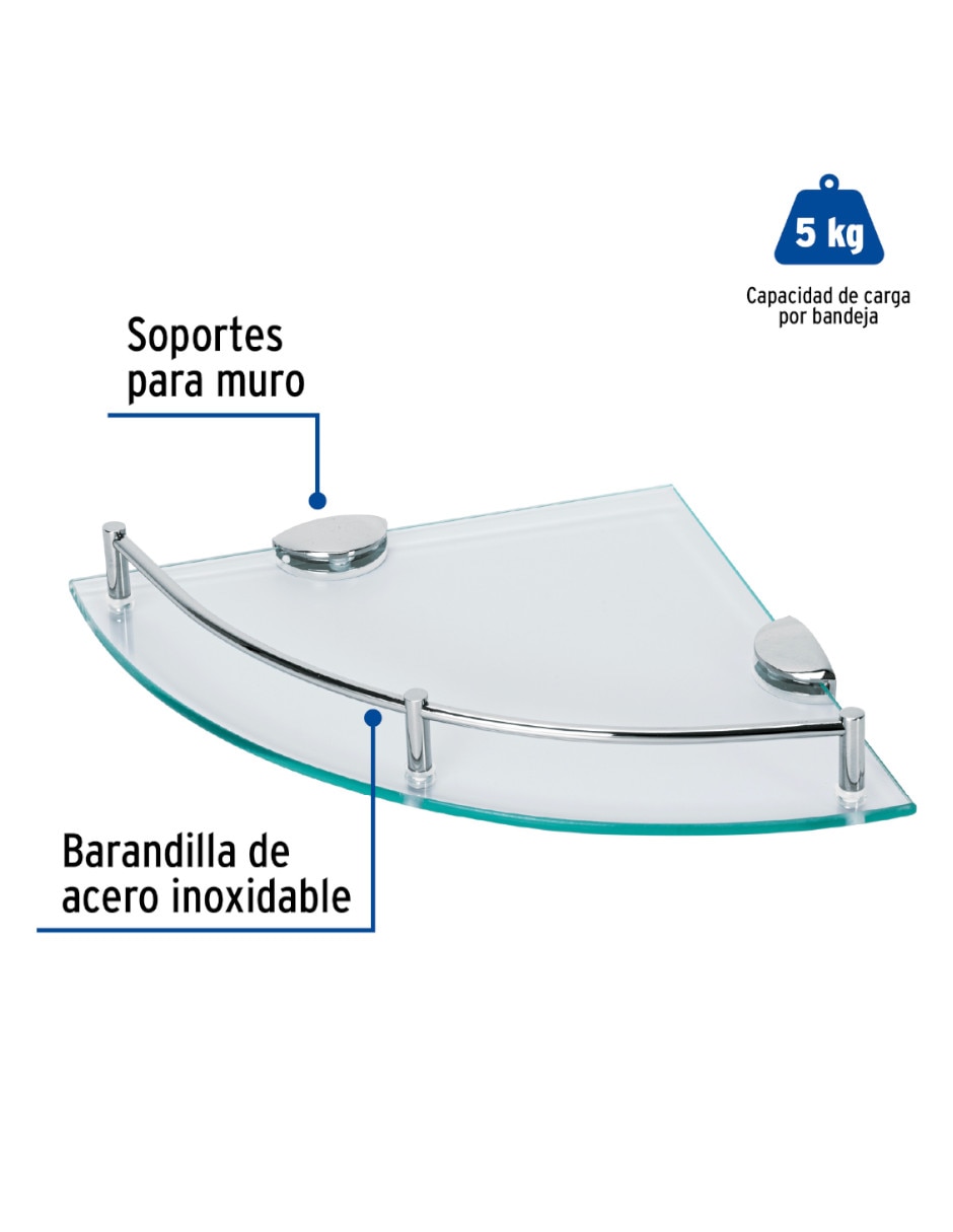 Estante para WC FOSET Repisas para baño Cristalino 4