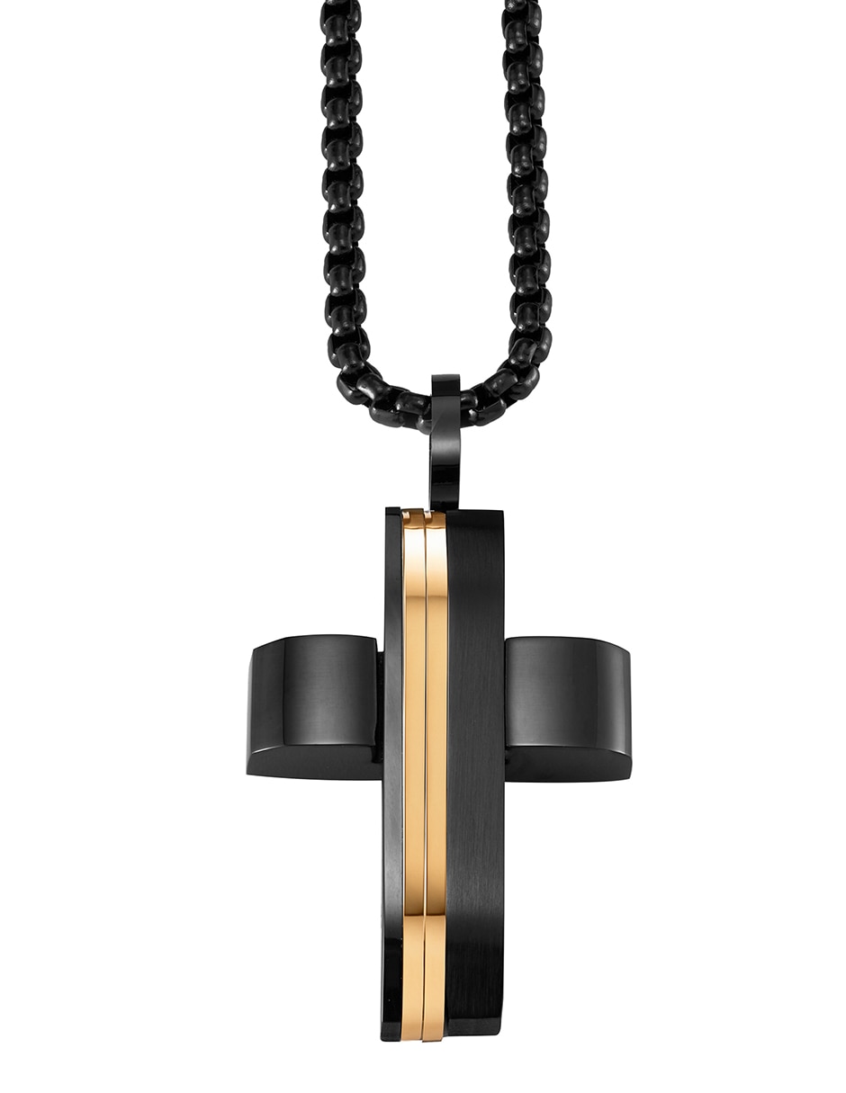 No aplica de (si aplica) Dual Tone Cross de Acero inoxidable Sin kilataje