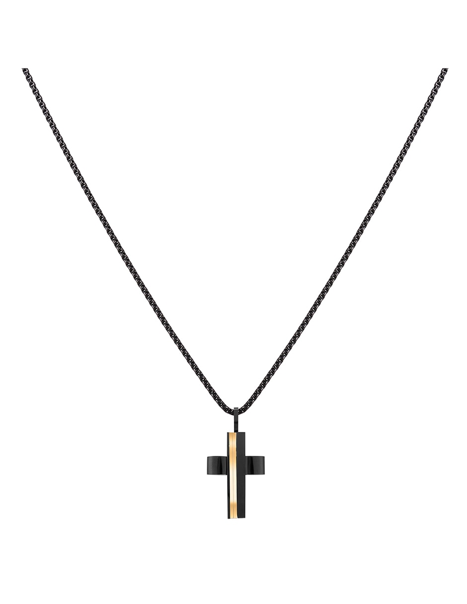 No aplica de (si aplica) Dual Tone Cross de Acero inoxidable Sin kilataje