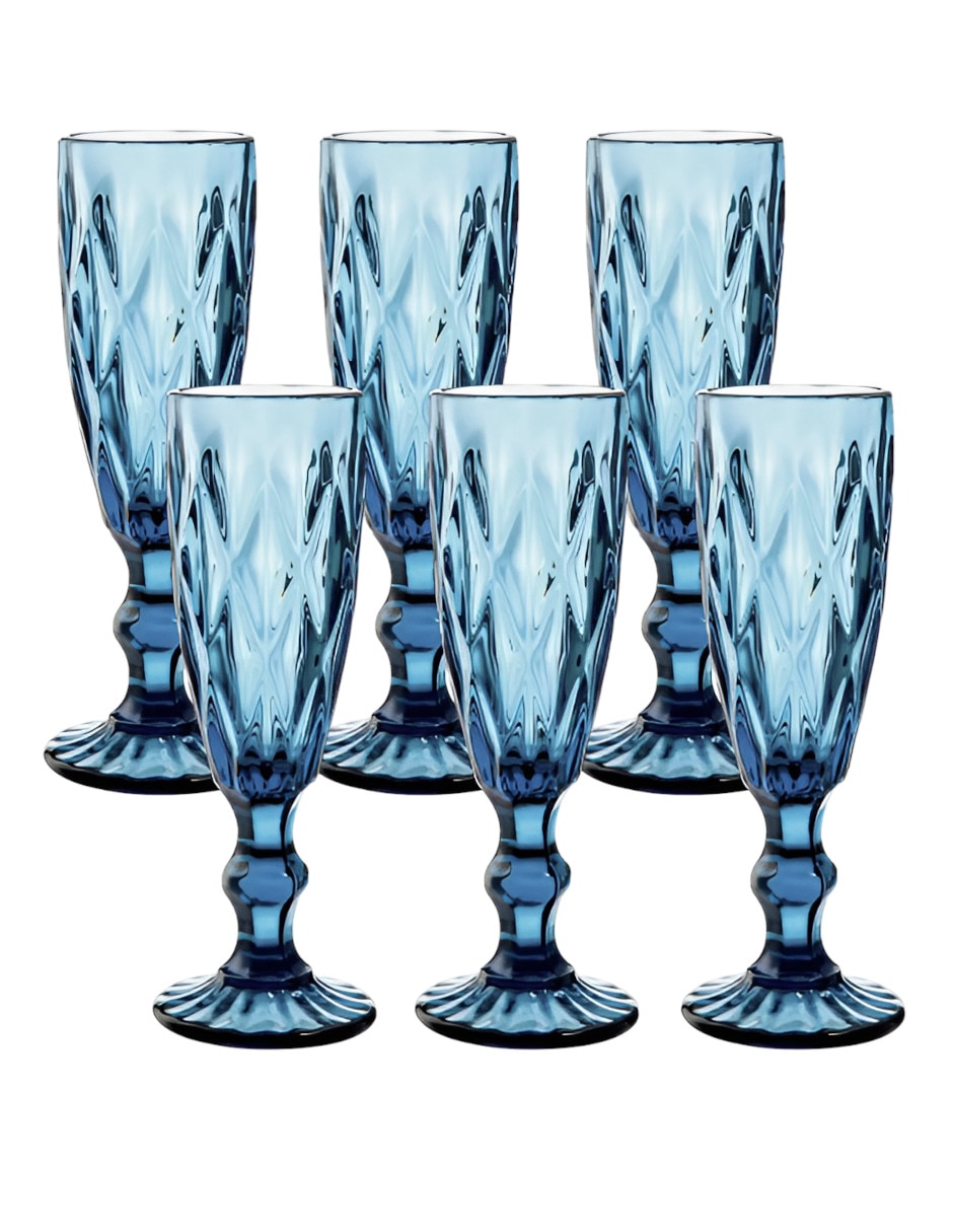 Copa/Set de copas para Champán de Cristal 6 piezas piezas
