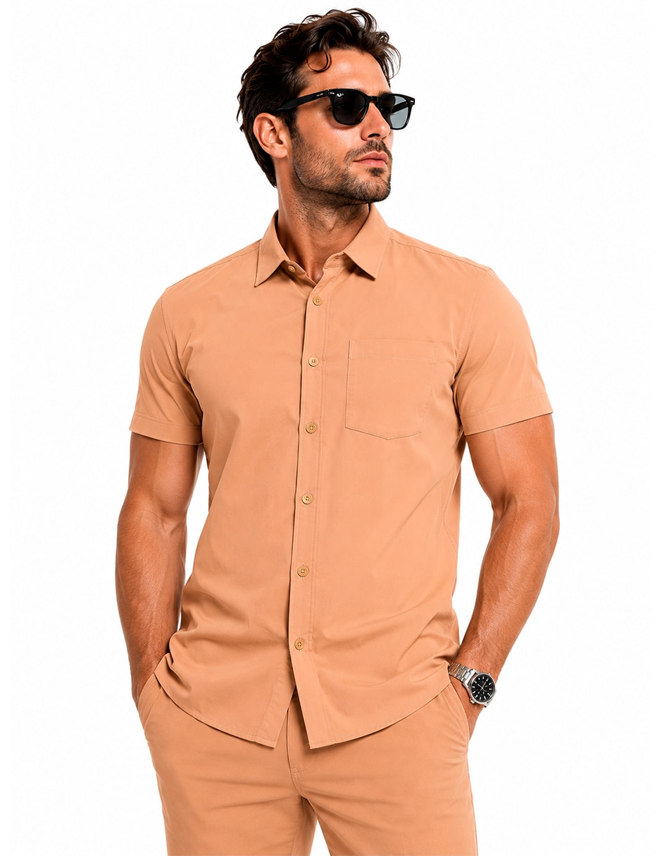Camisa Casual MEDIZIN UNIFORMES de (si aplica) Poliéster y viscosa manga Corta para hombre