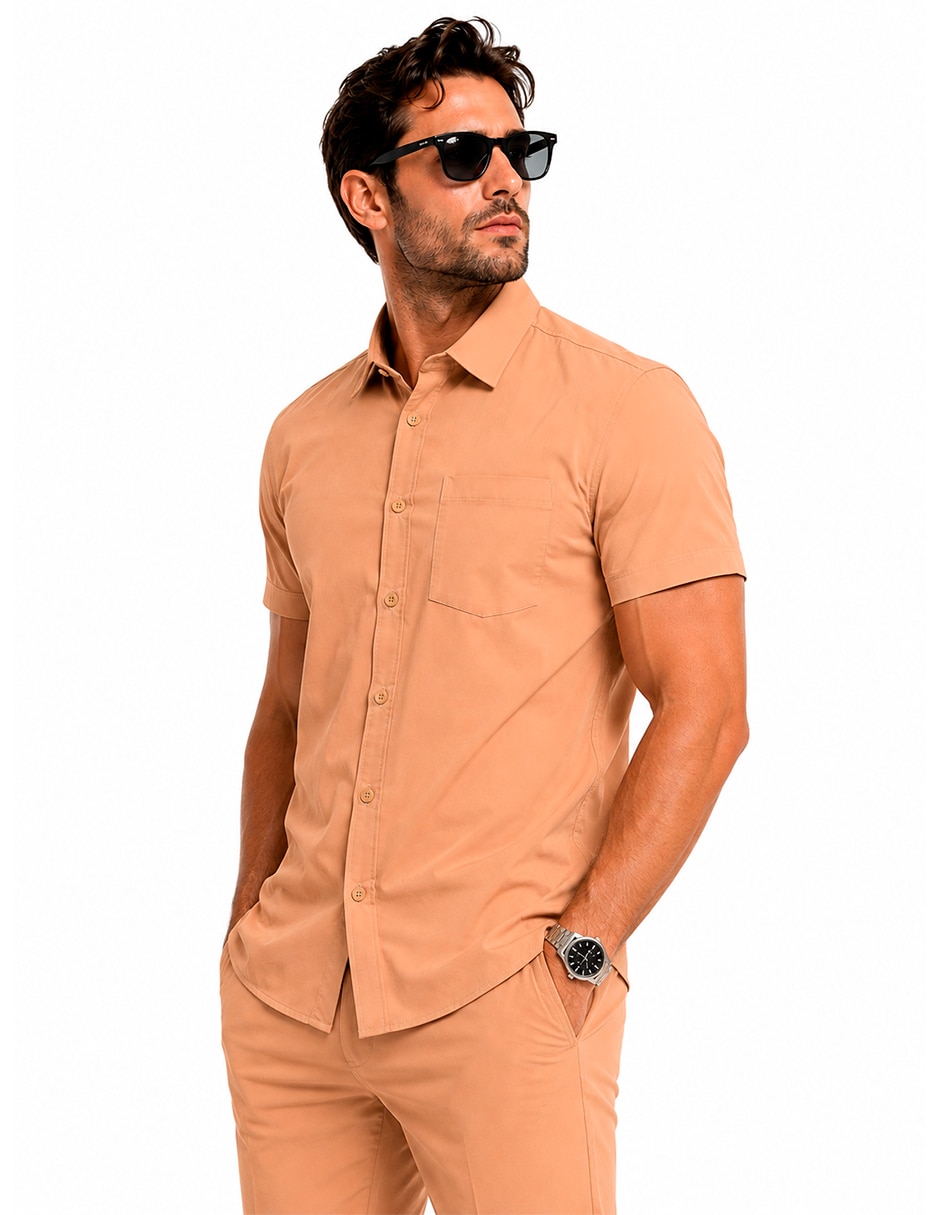 Camisa Casual MEDIZIN UNIFORMES de (si aplica) Poliéster y viscosa manga Corta para hombre