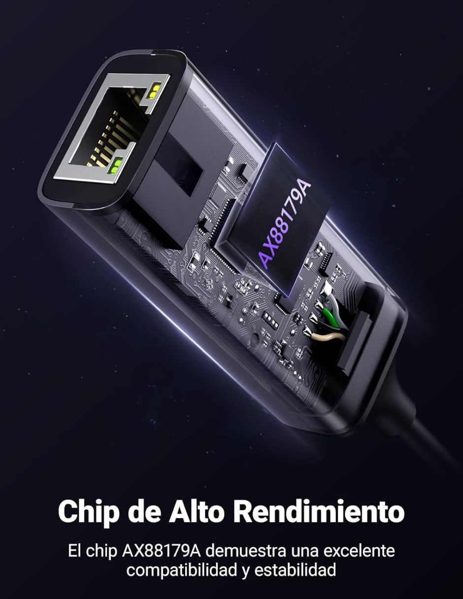 Cable C USB C a tipo Ethernet de 90 cm 7