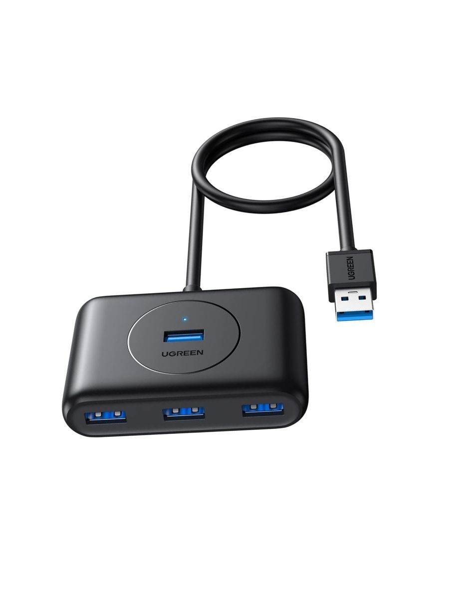 Hub UGREEN Hub 4 en 1 USB A Ugreen 20291 color Negro 4x USB 3.0 Transferencia 5 Gbps Led de 4 puertos USB