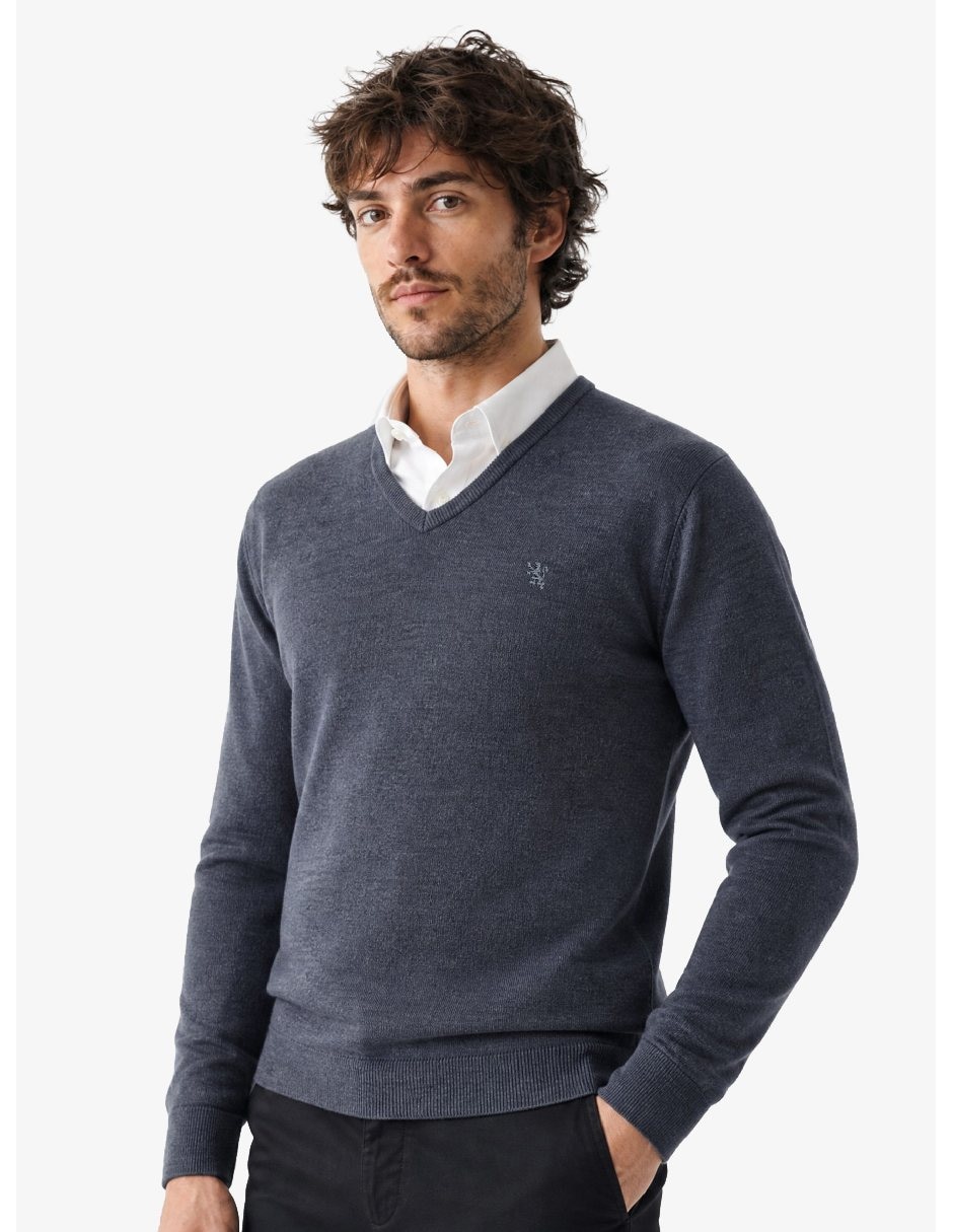 Suéter cuello V para hombre