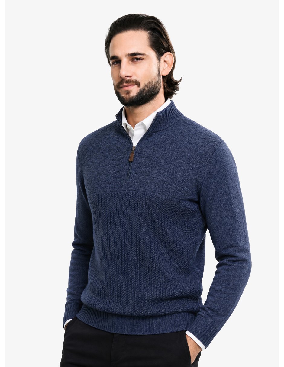Suéter cuello Con cierre para hombre Suéter cuello Con cierre para hombre