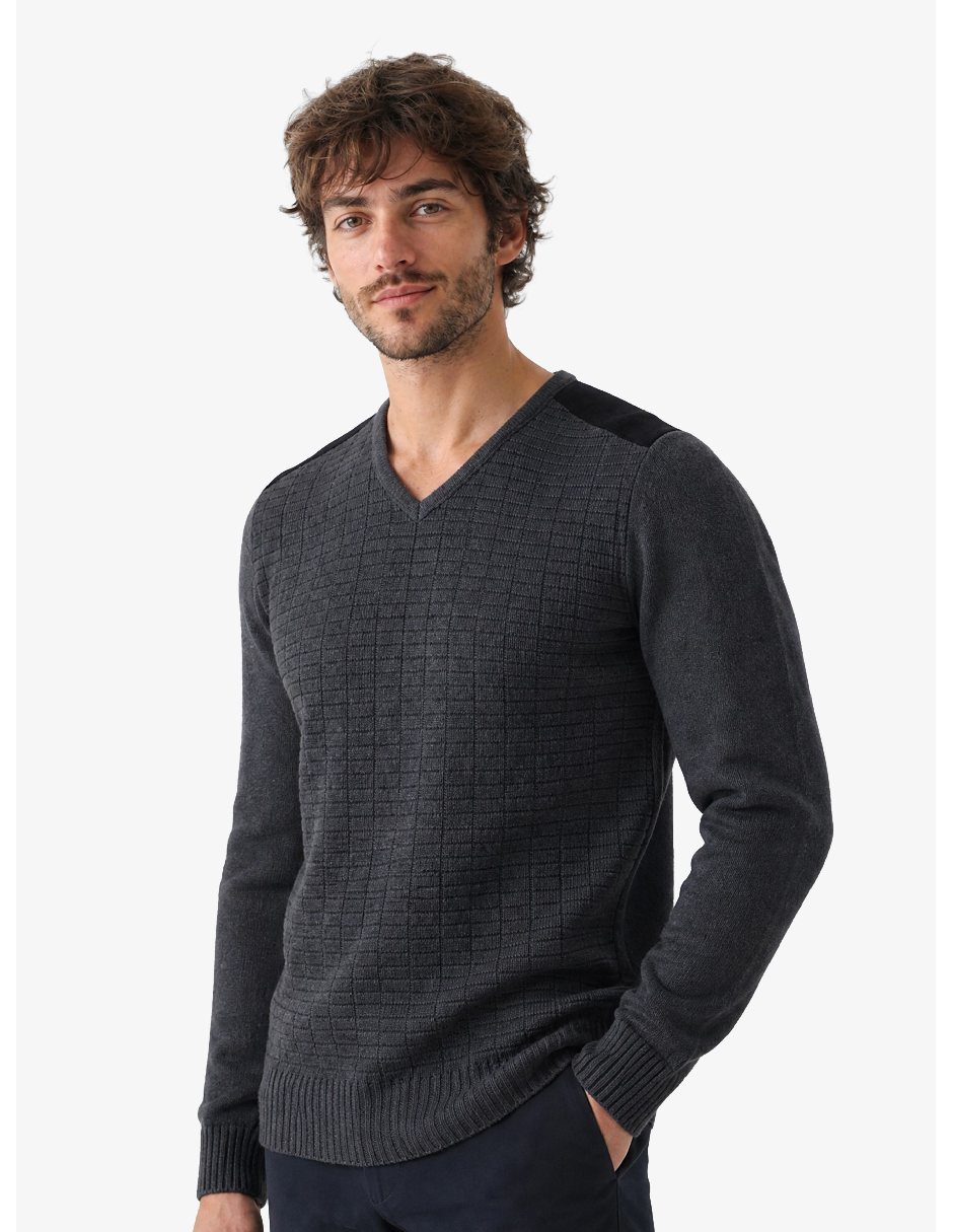 Suéter cuello V para hombre