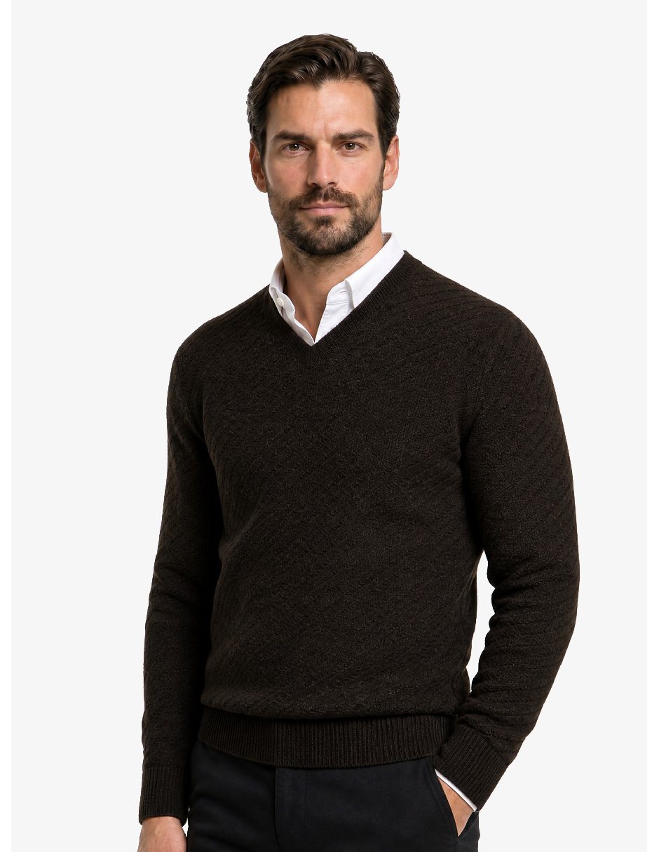 Suéter cuello V para hombre