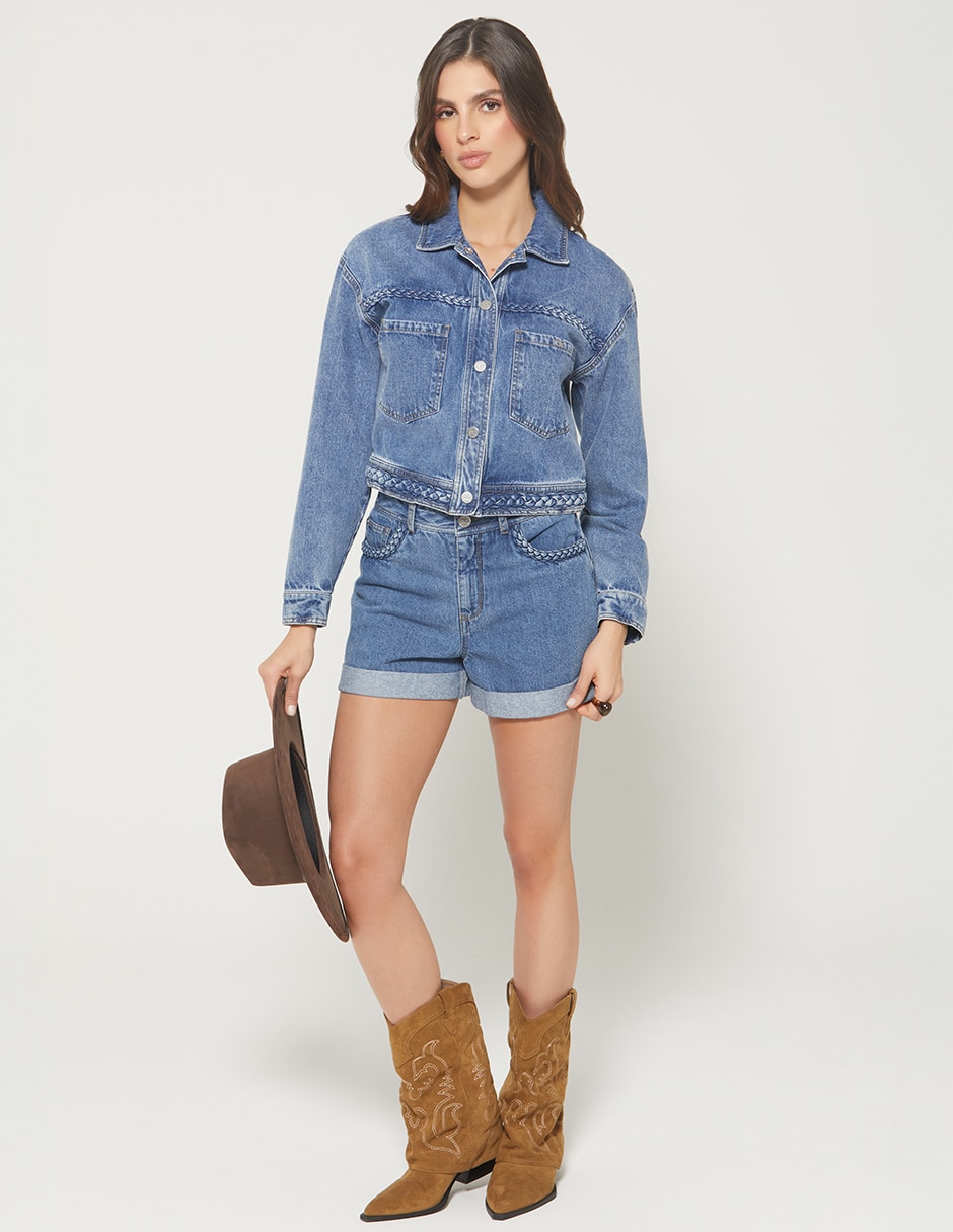 Short/Bermuda STUDIO F de Mezclilla para mujer