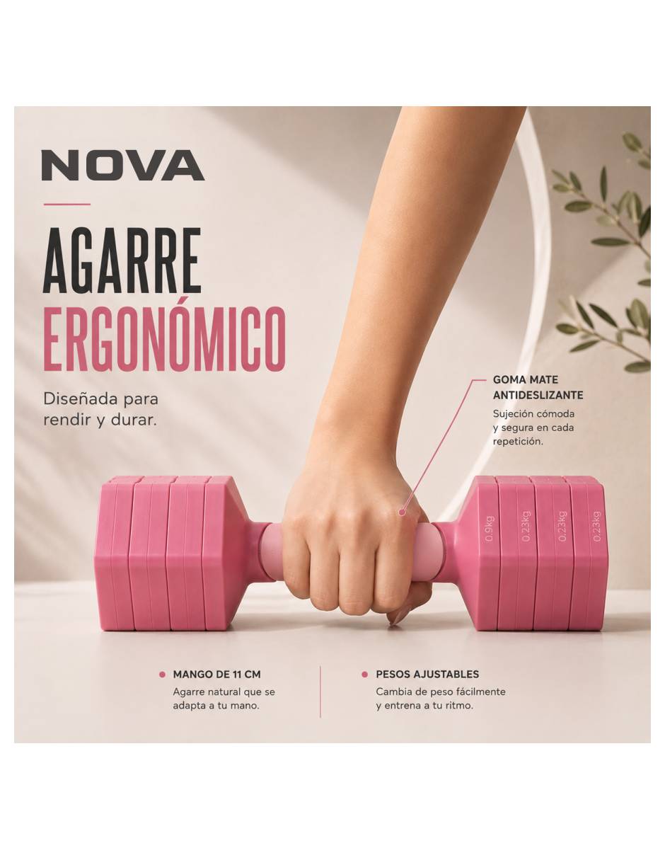 Mancuerna/Set mancuernas/Kit mancuernas De peso fijo 4.5 kg 2 piezas 6