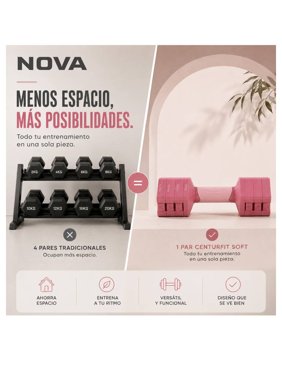 Mancuerna/Set mancuernas/Kit mancuernas De peso fijo 4.5 kg 2 piezas 7