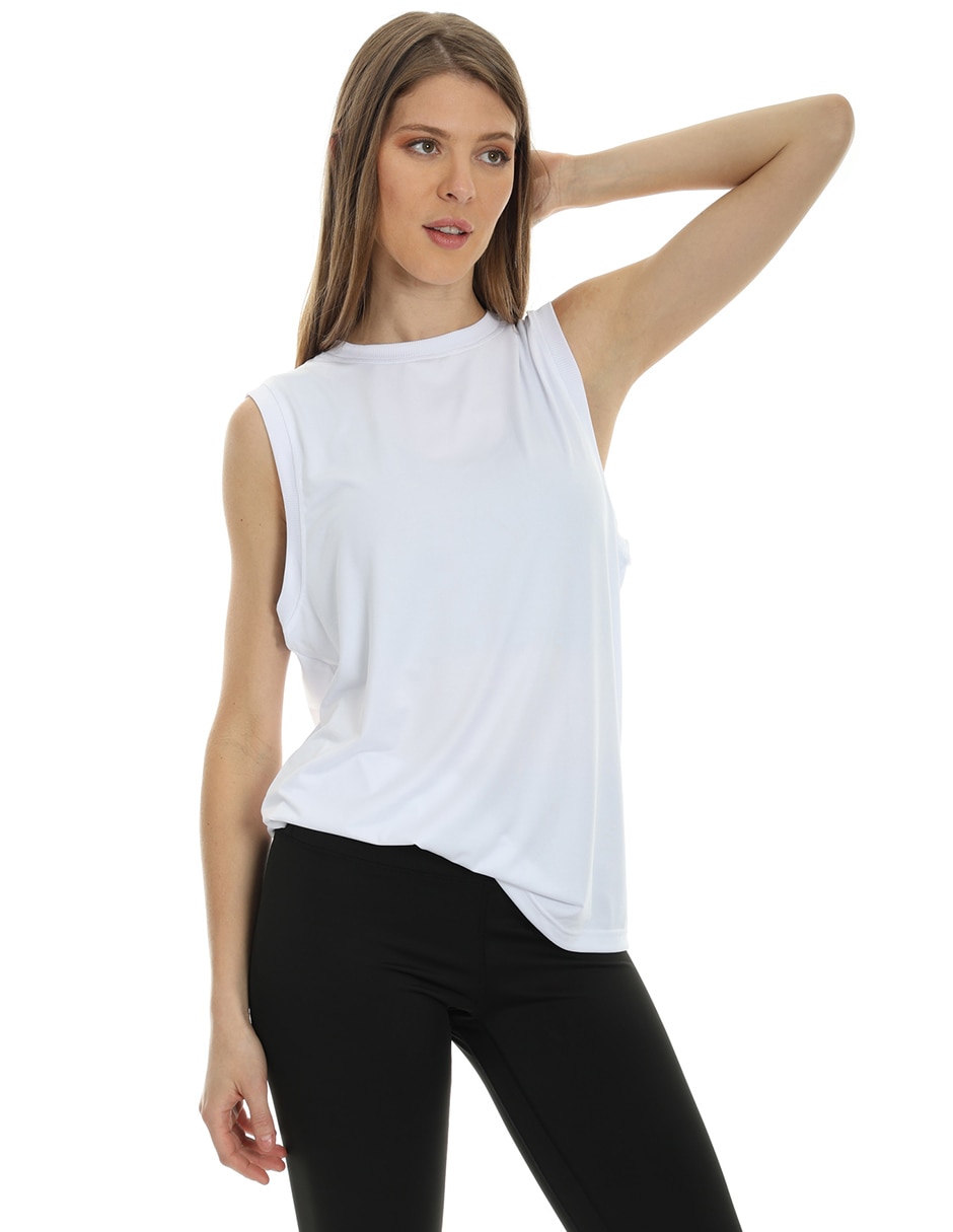 Playera manga Sin Manga cuello Redondo para mujer Playera manga Sin Manga cuello Redondo para mujer