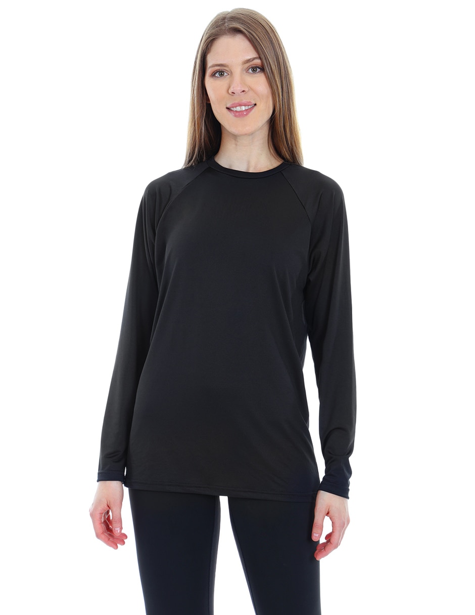 Playera manga Larga cuello Redondo para mujer 1