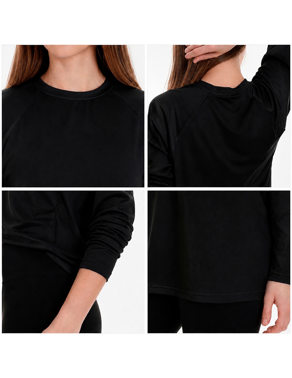 Playera manga Larga cuello Redondo para mujer 5