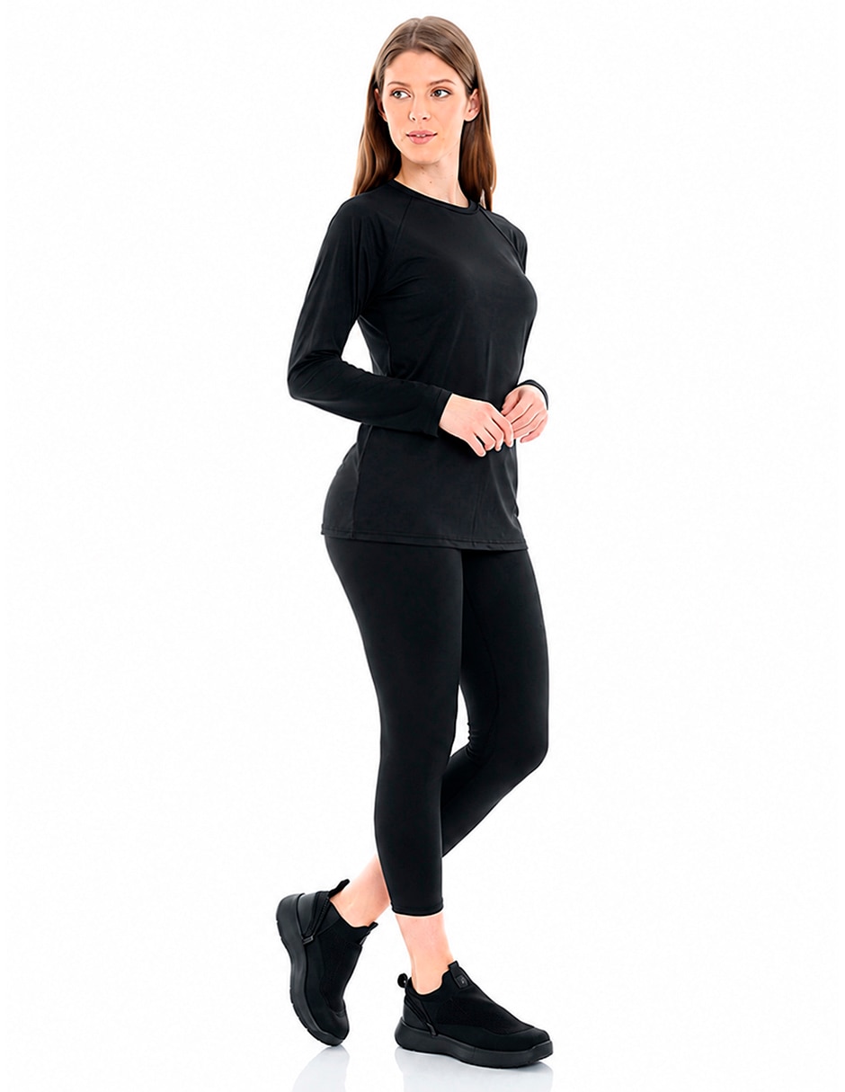 Playera manga Larga cuello Redondo para mujer 6