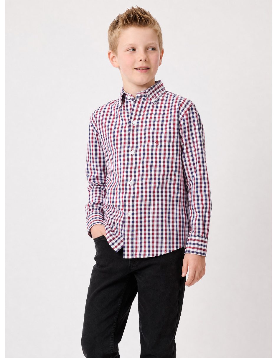 Camisa casual de algodón manga larga para niño