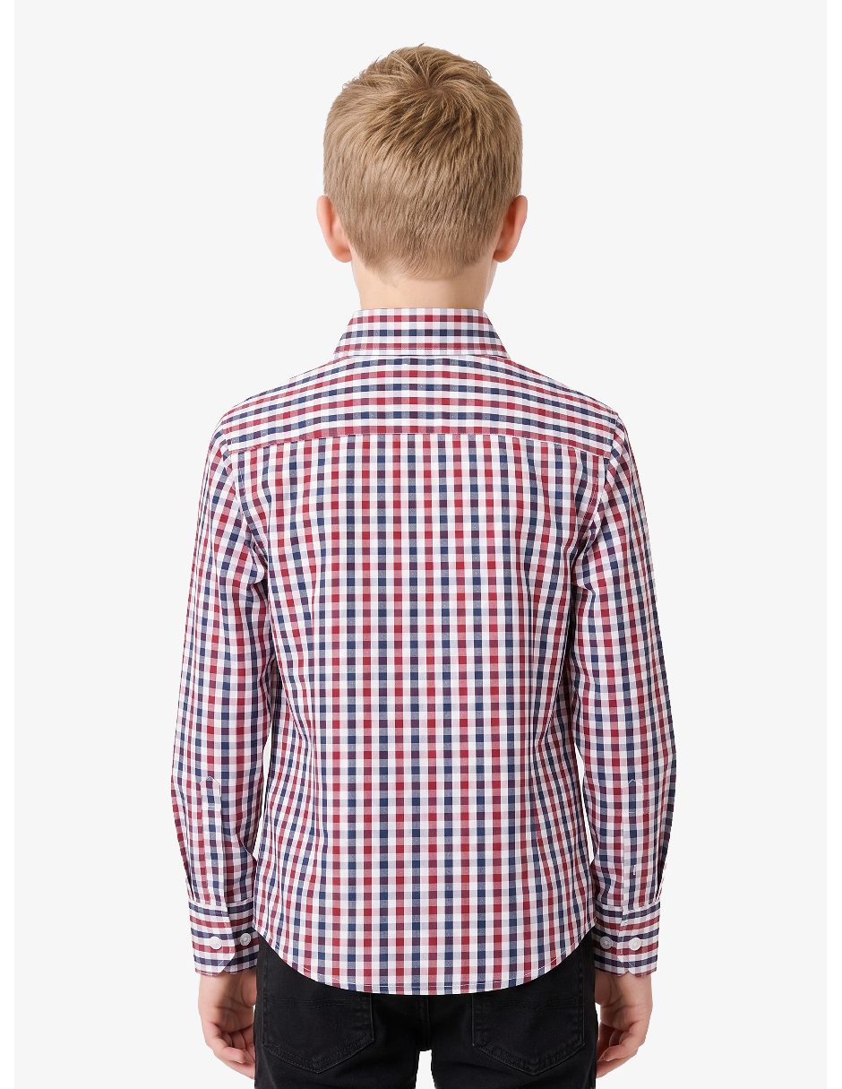 Camisa casual de algodón manga larga para niño 8