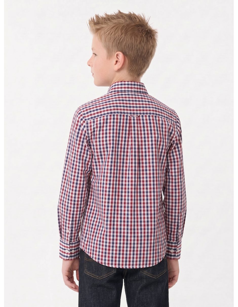 Camisa casual de algodón manga larga para niño 5