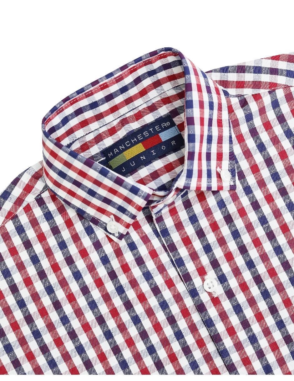 Camisa casual de algodón manga larga para niño 9